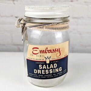 Vintage 60s Embassy Salad Dressing Jar